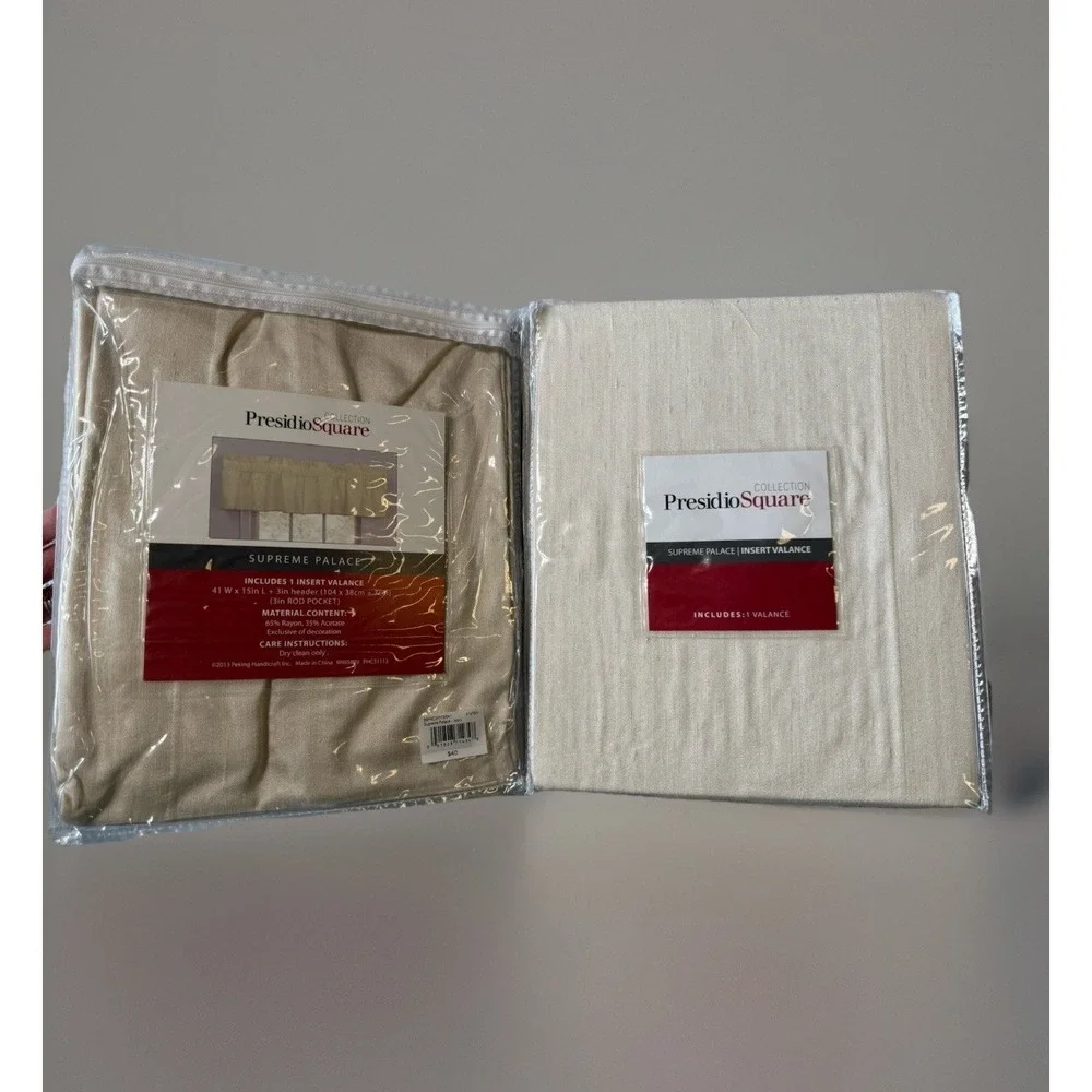 NWT - Window Valance Presidio Square Supreme Palace‎ in Ivory - 6 Pack